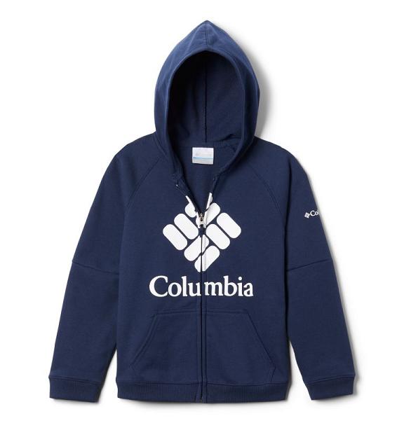 Columbia Logo Hoodies Boys Navy USA (US857682)